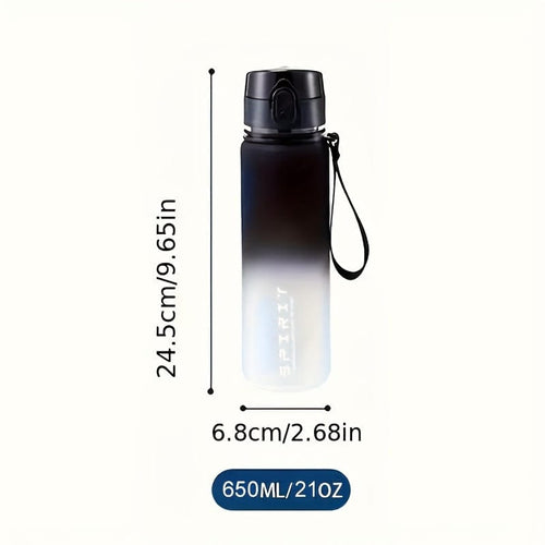Planet Gates Black / 650ML 1pc 650ml/1000ml Large Plastic Portable Water Bottle, Leakproof Gradient Water Cup For Outdoor Fitness Sports Camping Travel