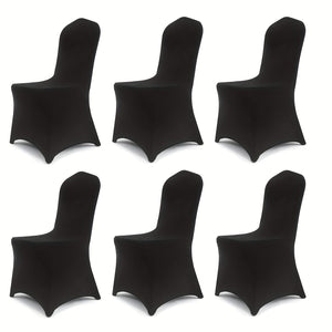 Planet Gates Black / 6pcs 6/12pcs Spandex Restaurant Banquet Chair Cover Suitable For Living Room And Dining Room Universal Elastic Chair Slipcover Chair Protector Suitable For Weddings, Banquets, Birthdays, And Parties (White, Black)