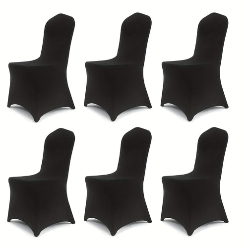 Planet Gates Black / 6pcs 6/12pcs Spandex Restaurant Banquet Chair Cover Suitable For Living Room And Dining Room Universal Elastic Chair Slipcover Chair Protector Suitable For Weddings, Banquets, Birthdays, And Parties (White, Black)
