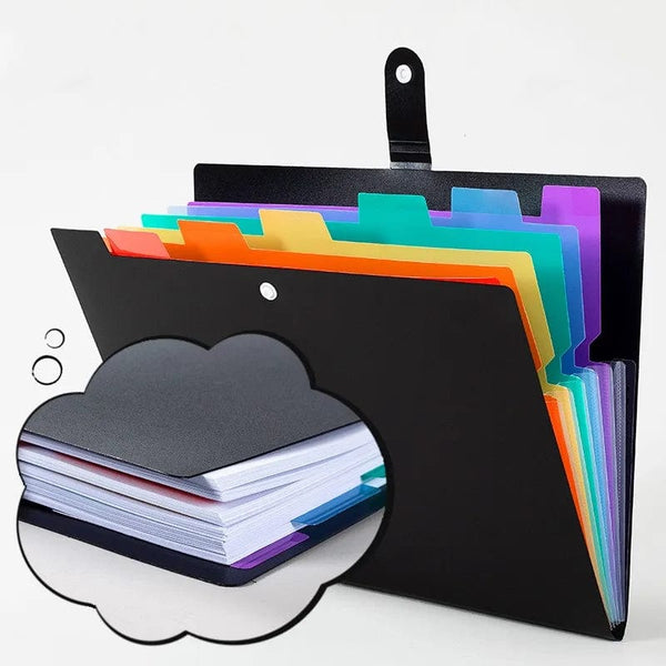 Planet Gates black 7 Layers Expanding A4 File Folder Storage Bag Test Paper Document Organizer File Briefcases School Stationery Office Supplies