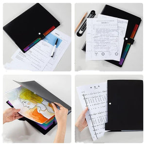 Planet Gates black 7 Layers Expanding A4 File Folder Storage Bag Test Paper Document Organizer File Briefcases School Stationery Office Supplies