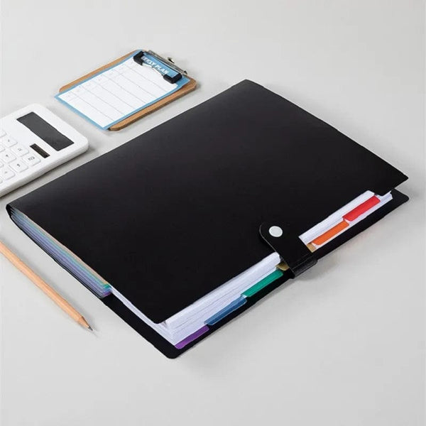 Planet Gates black 7 Layers Expanding A4 File Folder Storage Bag Test Paper Document Organizer File Briefcases School Stationery Office Supplies