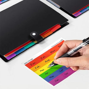 Planet Gates black 7 Layers Expanding A4 File Folder Storage Bag Test Paper Document Organizer File Briefcases School Stationery Office Supplies