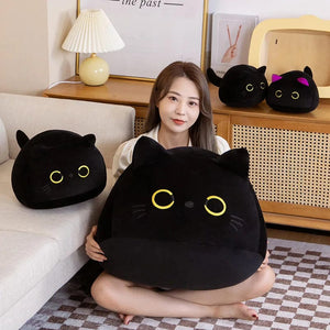 Planet Gates black / 70cm NEW Black Cat Plush Toy Soft Plushies Cute Stuffed Animal Cat Throw Pillow Doll Room Decor Kawaii Peluche Kids Birthday Gift