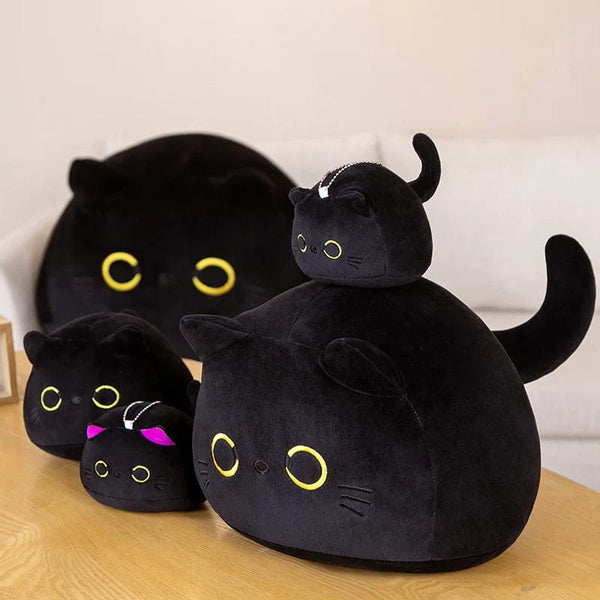 Planet Gates black / 70cm NEW Black Cat Plush Toy Soft Plushies Cute Stuffed Animal Cat Throw Pillow Doll Room Decor Kawaii Peluche Kids Birthday Gift