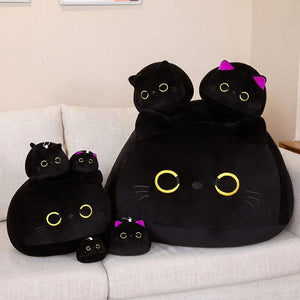 Planet Gates black / 70cm NEW Black Cat Plush Toy Soft Plushies Cute Stuffed Animal Cat Throw Pillow Doll Room Decor Kawaii Peluche Kids Birthday Gift
