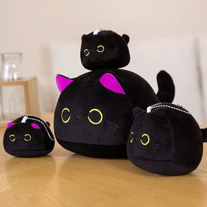 Planet Gates black / 70cm NEW Black Cat Plush Toy Soft Plushies Cute Stuffed Animal Cat Throw Pillow Doll Room Decor Kawaii Peluche Kids Birthday Gift