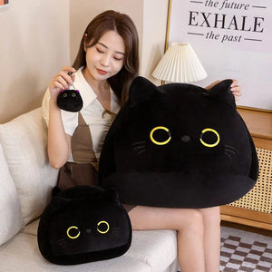 Planet Gates black / 70cm NEW Black Cat Plush Toy Soft Plushies Cute Stuffed Animal Cat Throw Pillow Doll Room Decor Kawaii Peluche Kids Birthday Gift