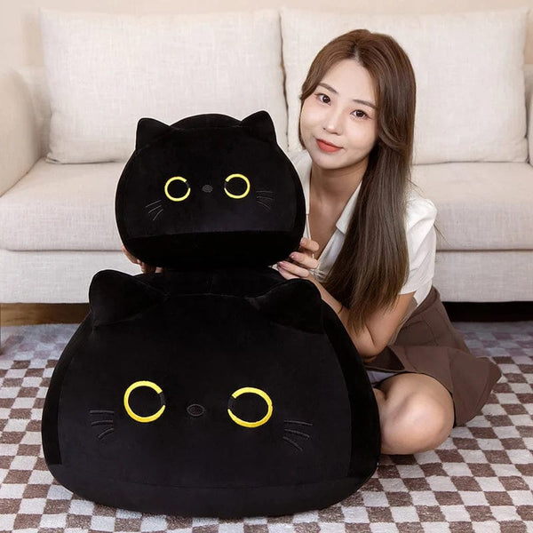 Planet Gates black / 70cm NEW Black Cat Plush Toy Soft Plushies Cute Stuffed Animal Cat Throw Pillow Doll Room Decor Kawaii Peluche Kids Birthday Gift