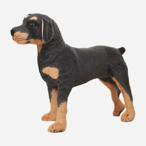Planet Gates black / 70x65cm Lifelike Dog Plush Toy Fluffy Stuffed Animals Rottweiler Soft Doll Real-life Big Size Dog Home Decor Kids Toy BirthdayGift