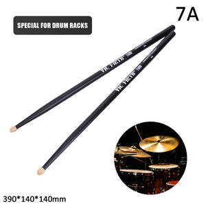 Planet Gates Black 7A 1 Pair 5A/7A Drumsticks Mallets Jazz Drum Sticks Percussion Consistent Weight and Pitch American Hickory Classic Drum Sticks