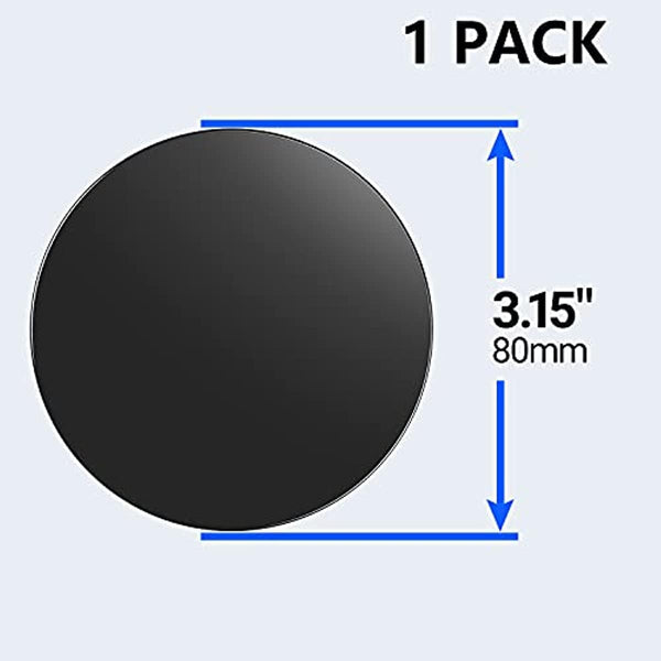 Planet Gates Black / 80mm / 3.15inch 1pc Adhesive Dashboard Pad Mounting Disk, For Car Suction Cup Phone Mount, 80mm (3.15") Sticky Sucker Disc For Dash Camera Windshield Holder, GPS, Etc.