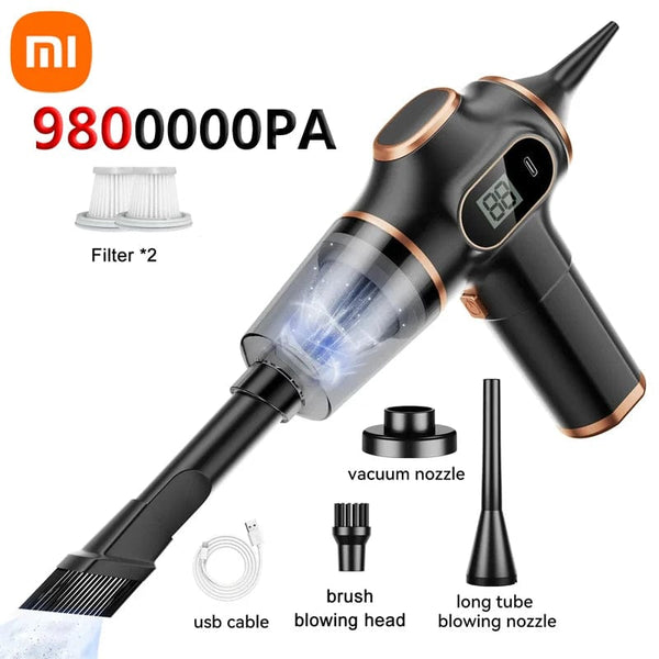Planet Gates Black 9800000Pa Pro Xiaomi Car Vacuum Cleaner High Power Strong Suction Deep Cleaning Handheld Vacuum Cleaner Dry And Wet Home Car Vacuum Cleaner