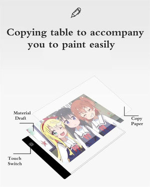 Planet Gates black A4 Size Large Drawing Copy Board 3 Level Dimmable LED Light Painting Tablet Learning Education Toys for Kids