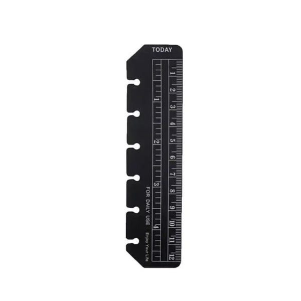 Planet Gates black-A7 6 Hole A5 A6 A7 Bookmark Straight Ruler Children Math Drafting Drawing Ruler Clear Flexible Dividing Ruler