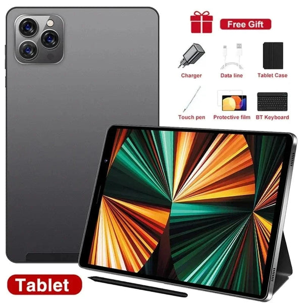 Planet Gates black add keyboard / 16GB 512GB 2025 Pad Tab 14 8 inch Android 12 16GB Ram 1TB Rom Dual SIM 10 Core Dimensity 9000 WPS GPS Bluetooth 10000mAh Original Tablet