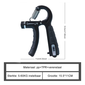 Planet Gates Black Adjustable Counting Professional Grip Trainer Arm Strength Arm Muscle Finger Rehabilitation Trainer Fitness Stress Reduction