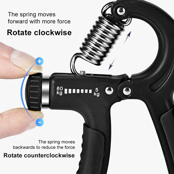 Planet Gates Black Adjustable Counting Professional Grip Trainer Arm Strength Arm Muscle Finger Rehabilitation Trainer Fitness Stress Reduction