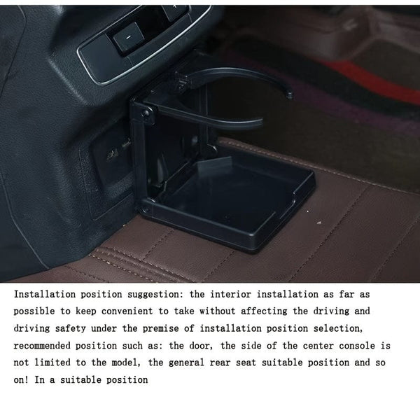 Planet Gates Black Adjustable Folding Beverage Holder, Car Water Cup Bracket Insulated Cup Mount Shelf Multi-functional Water Cup Holder For Car Truck