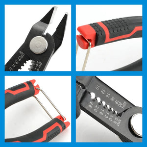 Planet Gates Black and Red Wire Stripper Pliers Automatic Stripping Cutter Cable Wire Crimping Electrician Repair Tools Wire Stripper Tool hand tools