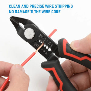 Planet Gates Black and Red Wire Stripper Pliers Automatic Stripping Cutter Cable Wire Crimping Electrician Repair Tools Wire Stripper Tool hand tools