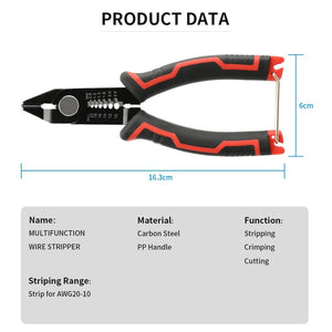 Planet Gates Black and Red Wire Stripper Pliers Automatic Stripping Cutter Cable Wire Crimping Electrician Repair Tools Wire Stripper Tool hand tools