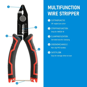 Planet Gates Black and Red Wire Stripper Pliers Automatic Stripping Cutter Cable Wire Crimping Electrician Repair Tools Wire Stripper Tool hand tools