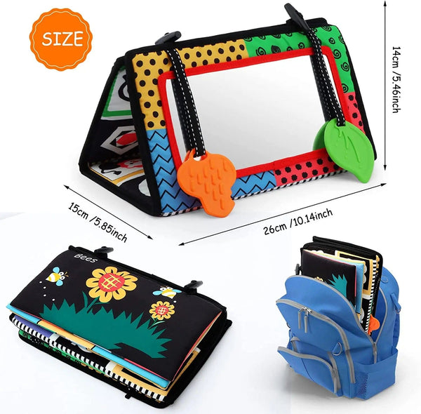 Planet Gates Black And White Baby Floor Mirror Tummy Time Sensory Baby Toys 6 12 months Toys For Babies Montessori Development Crawl Toys