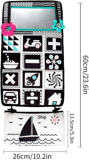 Planet Gates Black And White Baby Floor Mirror Tummy Time Sensory Baby Toys 6 12 months Toys For Babies Montessori Development Crawl Toys