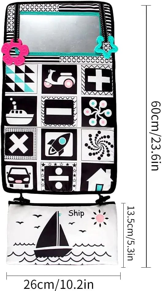 Planet Gates Black And White Baby Floor Mirror Tummy Time Sensory Baby Toys 6 12 months Toys For Babies Montessori Development Crawl Toys