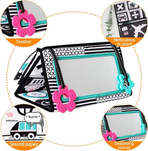 Planet Gates Black And White Baby Floor Mirror Tummy Time Sensory Baby Toys 6 12 months Toys For Babies Montessori Development Crawl Toys