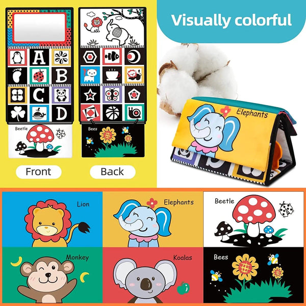 Planet Gates Black And White Baby Floor Mirror Tummy Time Sensory Baby Toys 6 12 months Toys For Babies Montessori Development Crawl Toys