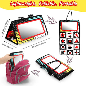 Planet Gates Black And White Baby Floor Mirror Tummy Time Sensory Baby Toys 6 12 months Toys For Babies Montessori Development Crawl Toys