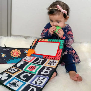 Planet Gates Black And White Baby Floor Mirror Tummy Time Sensory Baby Toys 6 12 months Toys For Babies Montessori Development Crawl Toys