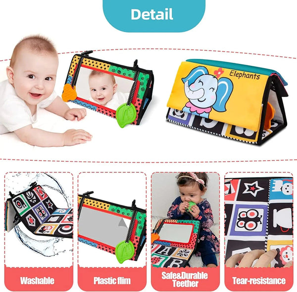 Planet Gates Black And White Baby Floor Mirror Tummy Time Sensory Baby Toys 6 12 months Toys For Babies Montessori Development Crawl Toys