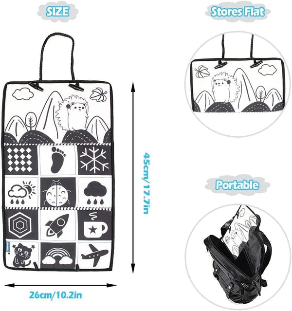 Planet Gates Black And White Baby Floor Mirror Tummy Time Sensory Baby Toys 6 12 months Toys For Babies Montessori Development Crawl Toys