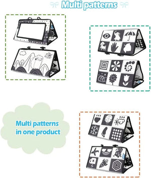 Planet Gates Black And White Baby Floor Mirror Tummy Time Sensory Baby Toys 6 12 months Toys For Babies Montessori Development Crawl Toys