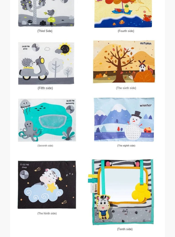 Planet Gates Black And White Baby Floor Mirror Tummy Time Sensory Baby Toys 6 12 months Toys For Babies Montessori Development Crawl Toys