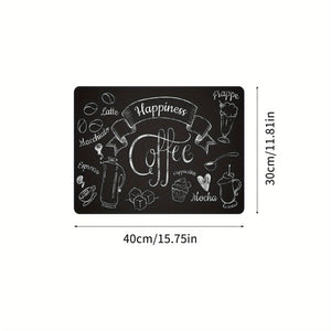 Planet Gates Black And White Color / 40*30cm/15.75*11.81IN 1pc Coffee Printed Dish Drying Mat, Soft Rubber Draining Pad, Non-Slip Super Absorbent Wear-resistant Coffee Machine Mat, Placemat For Countertop Dining Patio Table Decorations, Home Kitchen Supplies