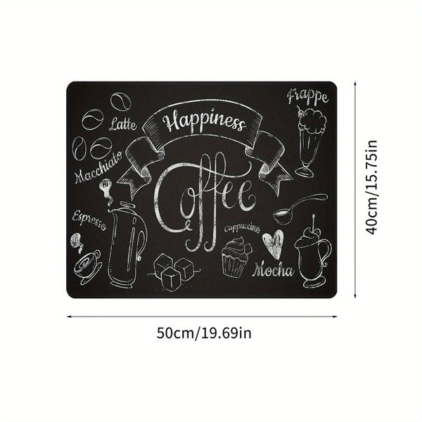 Planet Gates Black And White Color / 50*40cm/19.69*15.75IN 1pc Coffee Printed Dish Drying Mat, Soft Rubber Draining Pad, Non-Slip Super Absorbent Wear-resistant Coffee Machine Mat, Placemat For Countertop Dining Patio Table Decorations, Home Kitchen Supplies