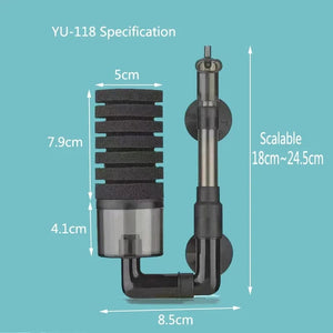 Planet Gates Black Aquarium Filter for Aquarium Fish Tank Air Pump Skimmer Biochemical Sponge Filter Aquarium Bio Filters Filtro Aquario