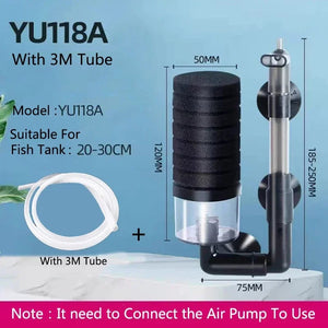 Planet Gates Black Aquarium Filter for Aquarium Fish Tank Air Pump Skimmer Biochemical Sponge Filter Aquarium Bio Filters Filtro Aquario