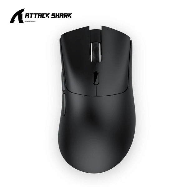 Planet Gates Black Attack Shark R1 Bluetooth Mouse,18000dpi,PAW3311,Wiredless Tri-mode Connection, Macro Gaming Mouse