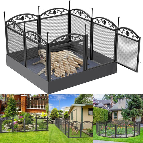 Planet Gates Black / Australia Dog Playpen Fence Detachable Play Pen Exercise Puppy Kennel Cage Dogs Supplies Dog Fences 8 Panels with Waterproof Fertility Pad