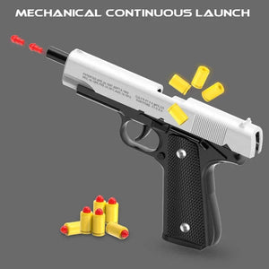 Planet Gates Black Automatic Colt 1911 Automatic Shell Soft Bullet Toy Gun Air Gun CS Shooting Weapon Boy Toy (continuous Firing)  gift