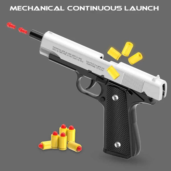 Planet Gates Black Automatic Colt 1911 Automatic Shell Soft Bullet Toy Gun Air Gun CS Shooting Weapon Boy Toy (continuous Firing)  gift