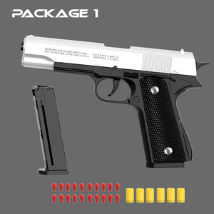 Planet Gates Black Automatic Shell Ejection Desert Eagle Toy Gun, Air Gun, Soft Bullet Continuous Firing Children's Shooting Weapon