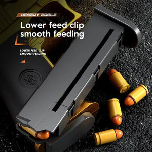 Planet Gates Black Automatic Shell Ejection Desert Eagle Toy Gun, Air Gun, Soft Bullet Continuous Firing Children's Shooting Weapon
