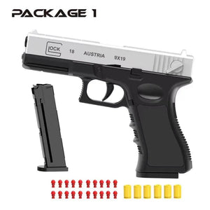 Planet Gates Black Automatic Shell Ejection Desert Eagle Toy Gun, Air Gun, Soft Bullet Continuous Firing Children's Shooting Weapon