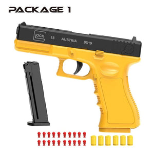 Planet Gates Black Automatic Shell Ejection Desert Eagle Toy Gun, Air Gun, Soft Bullet Continuous Firing Children's Shooting Weapon